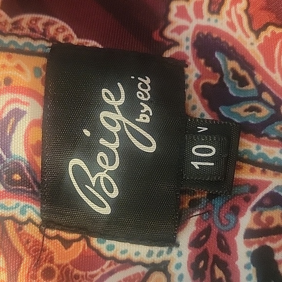 Beige by Eci Brown Multi-color Floral Stretch Dress, Size: 10 - Picture 8 of 9